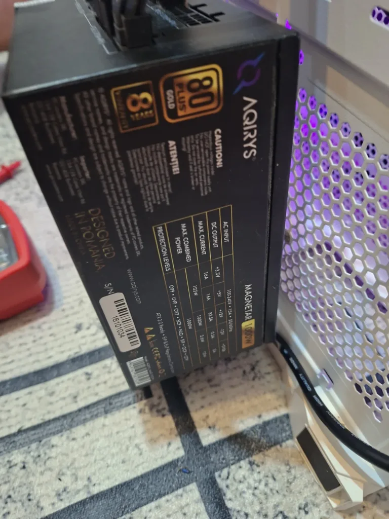 AQIRYS MAGNETAR 1000 W power supply – model identification